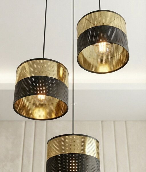 Emibig modern függeszték lux fekete arany emi1649/3prem