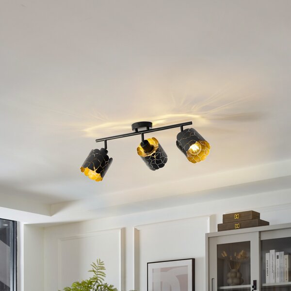 Mennyezeti Lámpa Lindby, Aralena, dimmable, Fekete, Nappali, Fém, Modern
