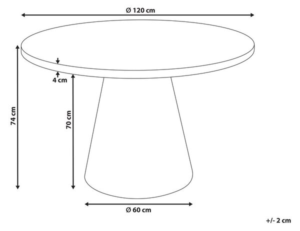 Étkezőasztal MERE Fehér márvány 120 cm 120 cm