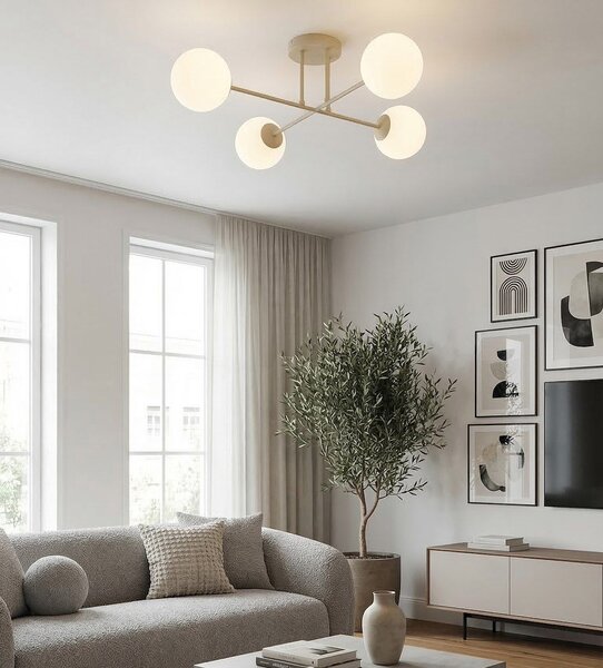 Emibig modern mennyezeti lámpa roma bézs fehér emi1635/4