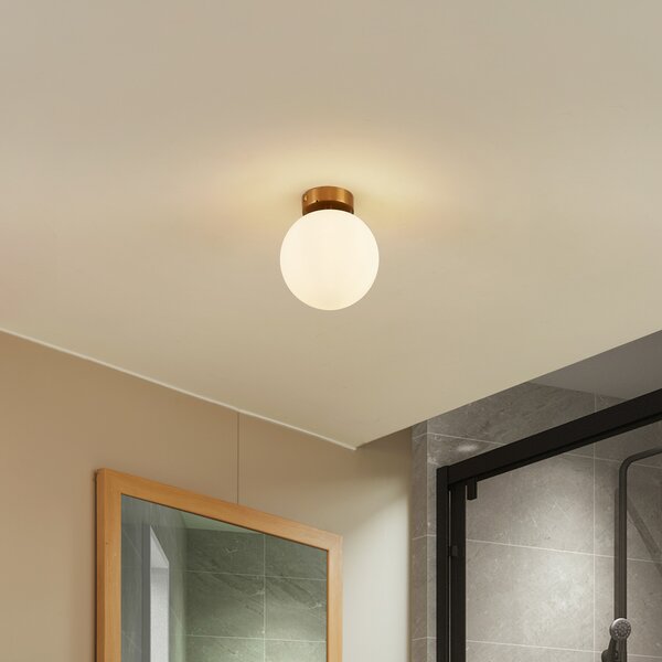 Mennyezeti Lámpa Lucande, Bidolo, dimmable, Arany / Sárgaréz, Fürdőszoba, Üveg