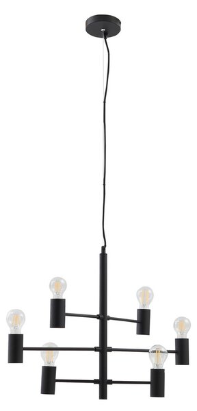 Függőlámpa Lucande, Aidas, dimmable, Fekete, Étkező, Fém, Modern