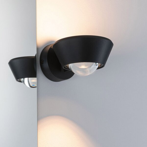 Fali Lámpa Paulmann, Sabik, dimmable, Fekete, Fürdőszoba, Műanyag, Modern