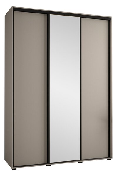 Gardróbszekrény Hartford 493, Laminált forgácslap, 235x180x60cm, Fekete, Kasmír