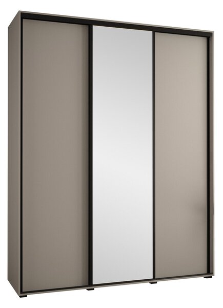 Gardróbszekrény Hartford 492, Laminált forgácslap, 235x200x60cm, Fekete, Kasmír