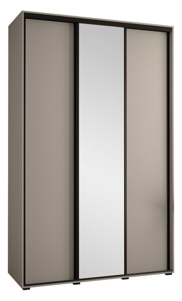 Gardróbszekrény Hartford 494, Laminált forgácslap, 235x150x60cm, Kasmír, Fekete
