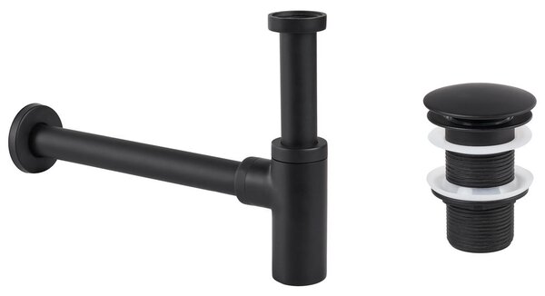 Mosdó szifon click-clack leeresztővel MAFREDI Sárgaréz Fekete
