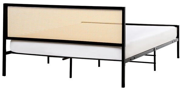 Ágy PE Rattan AVANTON 160 x 200 cm Fekete