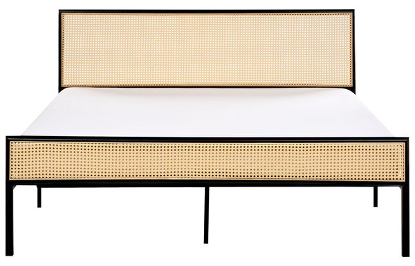 Ágy PE Rattan AVANTON 160 x 200 cm Fekete