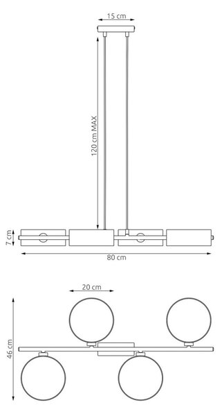 Emibig modern függeszték drumz fekete szürke emi1567/4