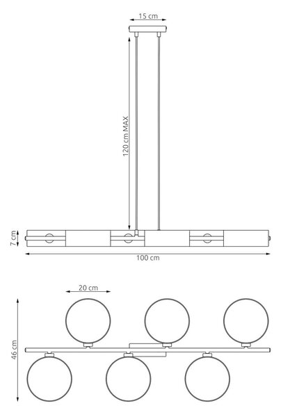 Emibig modern függeszték drumz barna fekete emi1565/6