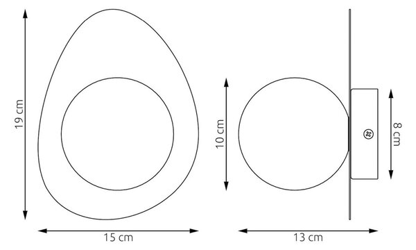 Emibig modern fali lámpa ovo fehér emi1528/k1