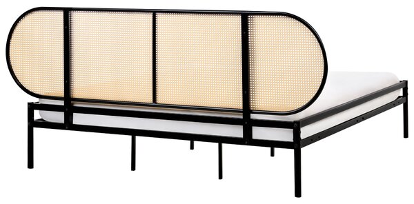 Ágy PE Rattan BOULIN 180 x 200 cm Fekete