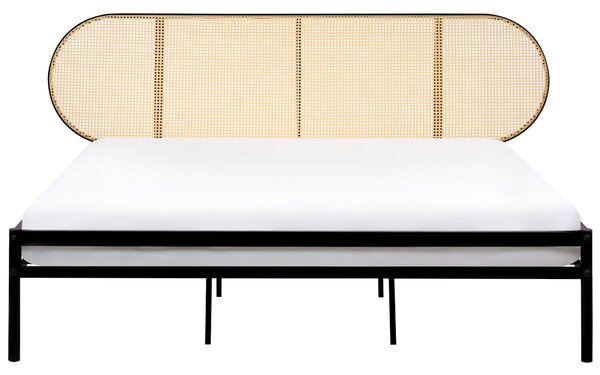 Ágy PE Rattan BOULIN 180 x 200 cm Fekete