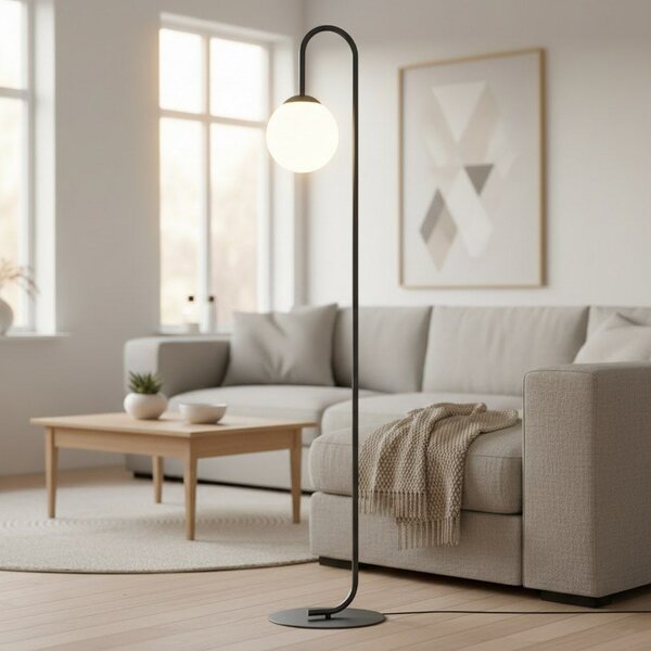 Emibig modern állólámpa flor fehér fekete emi1495/lp1