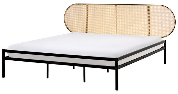 Ágy PE Rattan BOULIN 180 x 200 cm Fekete