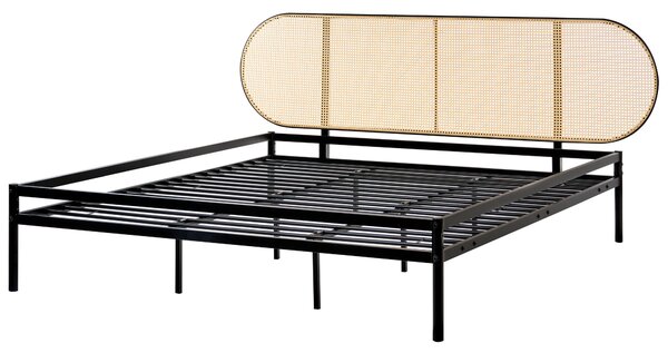 Ágy PE Rattan BOULIN 180 x 200 cm Fekete
