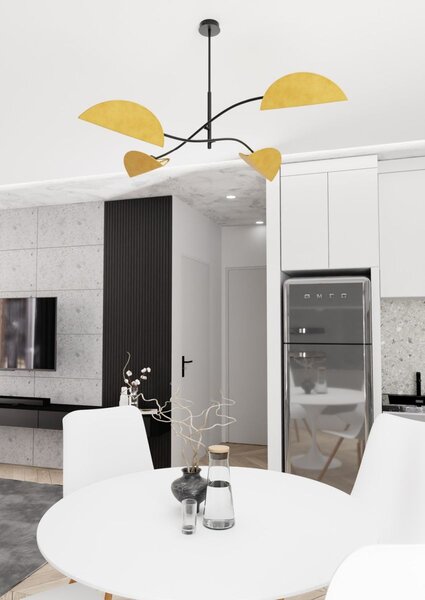 Emibig modern mennyezeti lámpa lotus fekete narancs emi1460/4