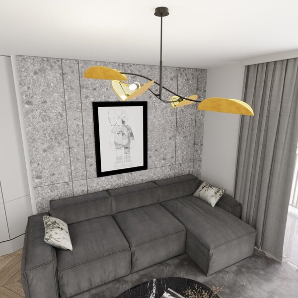 Emibig modern mennyezeti lámpa lotus fekete narancs emi1460/4