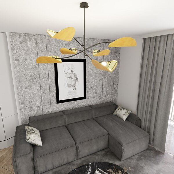 Emibig modern mennyezeti lámpa lotus fekete narancs emi1460/6