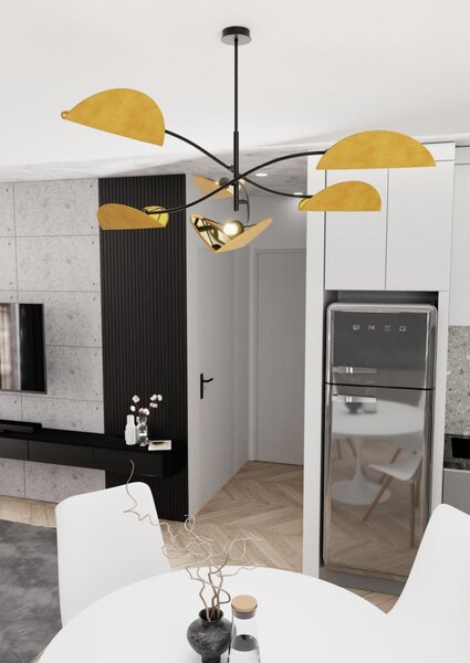 Emibig modern mennyezeti lámpa lotus fekete narancs emi1460/6