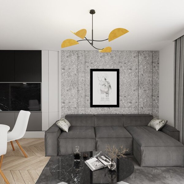 Emibig modern mennyezeti lámpa lotus fekete narancs emi1460/4