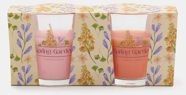 Sinsay - Spring Garden illatgyertyák, 2 darabos készlet - pasztellpink