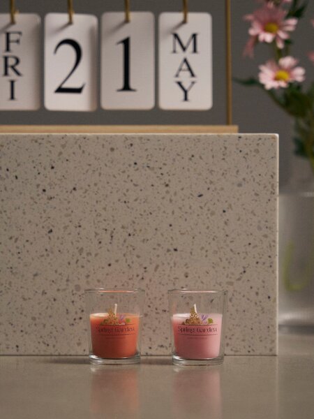 Sinsay - Spring Garden illatgyertyák, 2 darabos készlet - pasztellpink