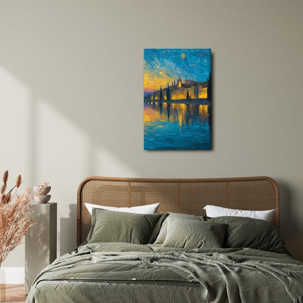 Kép nyugodt éj a vízparton