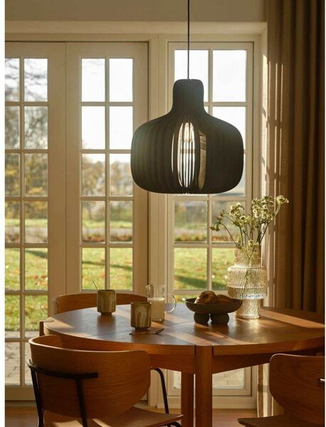 Függőlámpa Nordlux, Hazo, dimmable, Fekete, Nappali, Fa, Skandináv