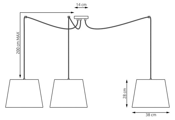 Emibig modern függeszték ascot bézs fekete szürke emi1425/3