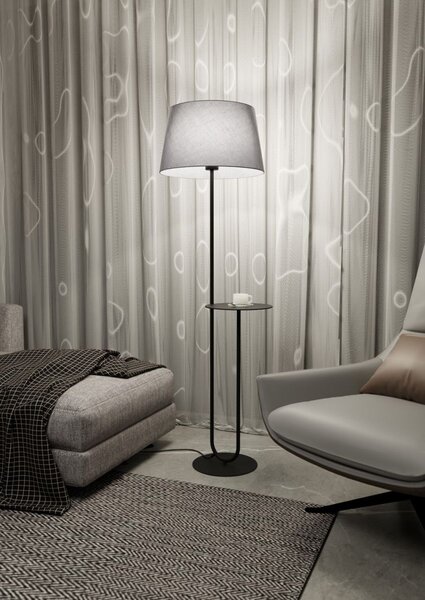 Emibig modern állólámpa hotel fekete szürke emi1422/lp1