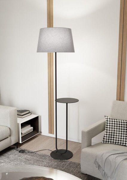 Emibig modern állólámpa hotel fekete szürke emi1422/lp1