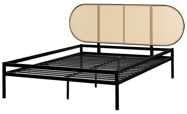 Ágy PE Rattan BOULIN 140 x 200 cm Fekete