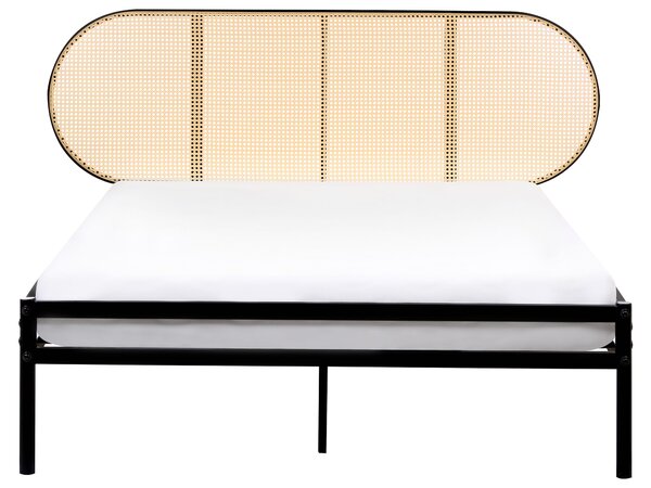 Ágy PE Rattan BOULIN 140 x 200 cm Fekete
