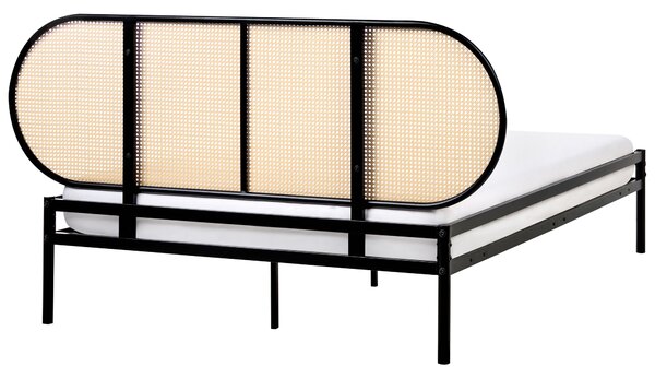 Ágy PE Rattan BOULIN 140 x 200 cm Fekete