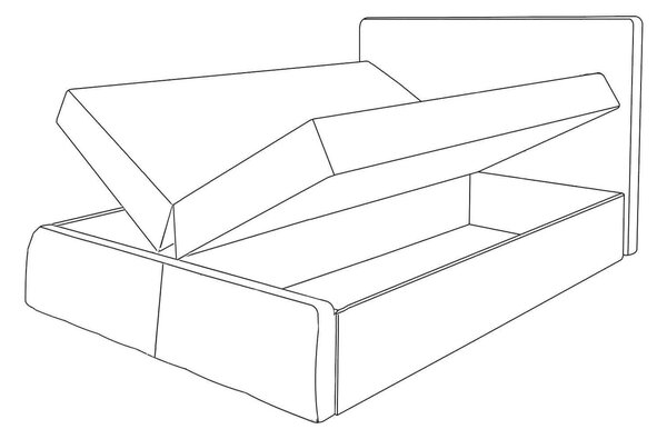 Wilsondo LEILA ágyneműtartós kárpitozott boxspring ágy matraccal - barna Méret: 160x200