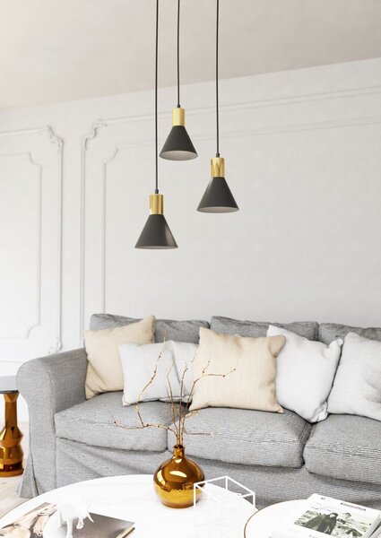 Emibig modern függeszték rosa fekete arany emi1388/3prem