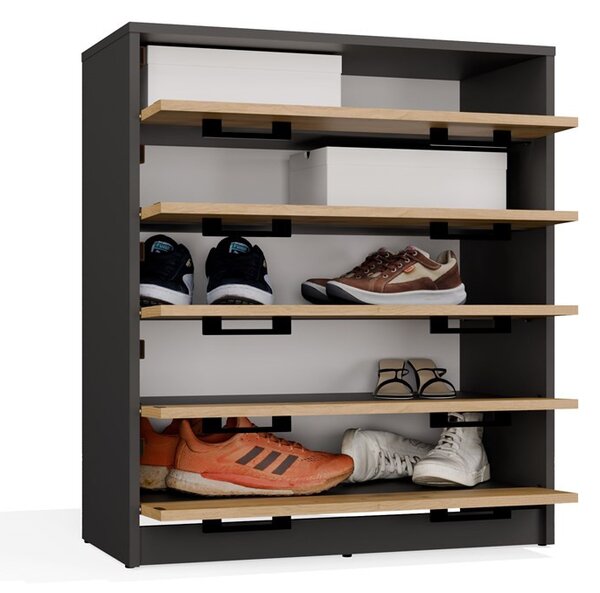 Aldabra Alex cipősszekrény, antracit - tölgy