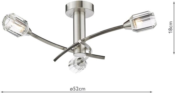Dar Lighting kristály modern mennyezeti lámpa zonda polírozott nikkel darzon5338