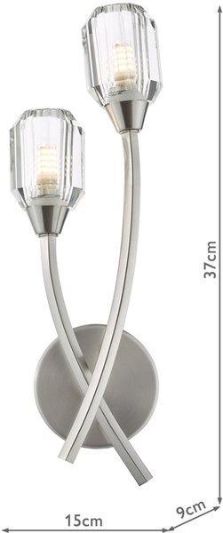 Dar Lighting kristály modern fali lámpa zonda polírozott nikkel darzon0938