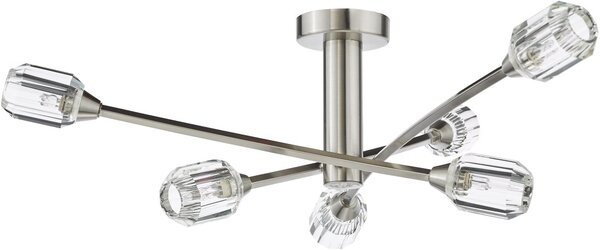 Dar Lighting kristály modern mennyezeti lámpa zonda polírozott nikkel darzon6438
