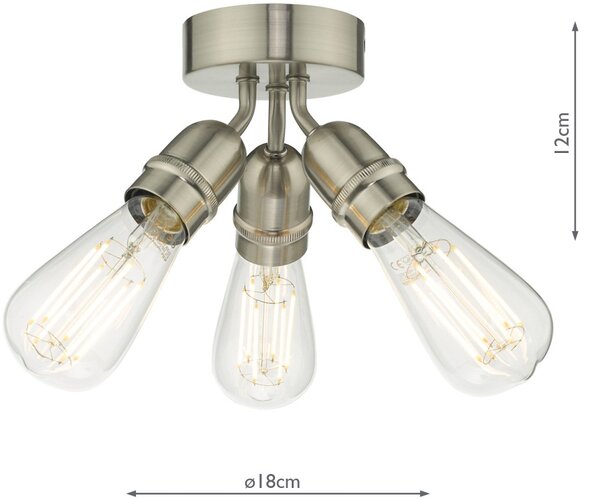 Dar Lighting vintage mennyezeti lámpa yao szatén nikkel daryao0338
