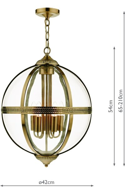 Dar Lighting vintage függeszték vanessa antik sárgaréz darvan0575