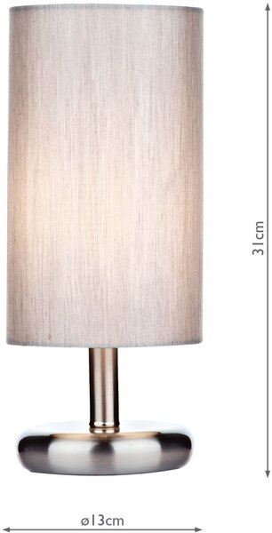 Dar Lighting modern asztali lámpa tico szatén króm dartic4139