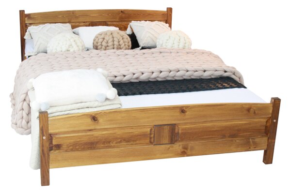 ANGEL magasított ágy + MORAVIA szendvics matrac + ágyrács AJÁNDÉK, 160x200 cm, tölgy-lakk