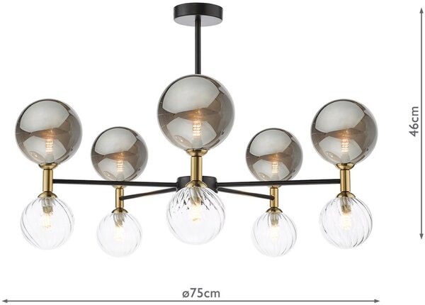 Dar Lighting modern mennyezeti lámpa takara matt fekete dartak2354-03-24