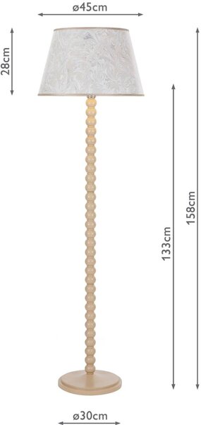 Dar Lighting modern állólámpa spool krém darspo4929