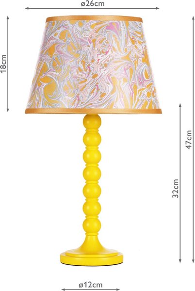 Dar Lighting modern asztali lámpa spool sárga darspo4226