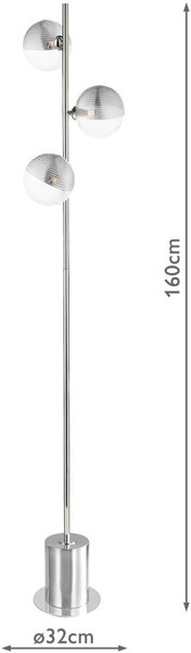 Dar Lighting modern állólámpa spiral csiszolt króm darspi5550-19